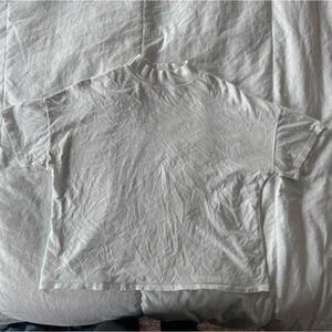 Free People White Boxy Short Sleeve T-Shirt